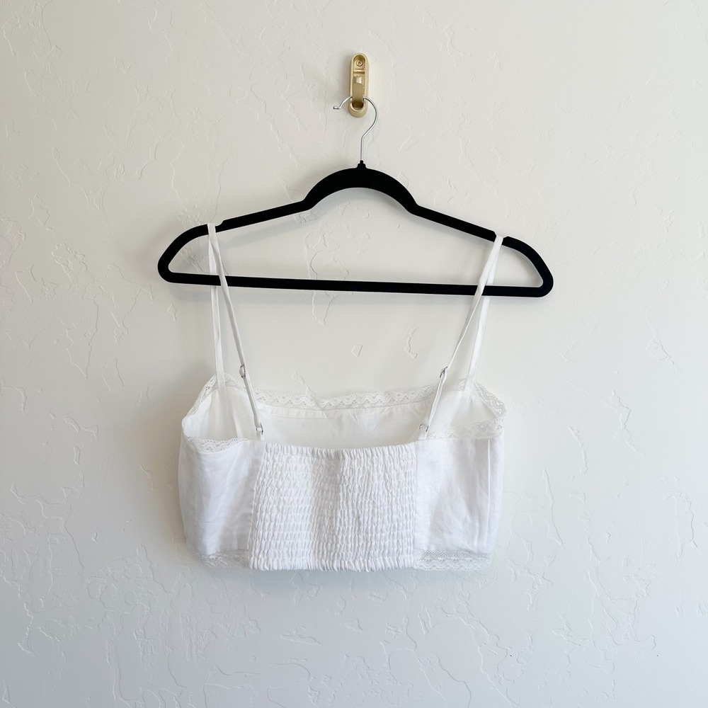 Reformation | Violet 100% Linen Crop Top & Wide Leg Pant Two Piece Set White - Picture 7 of 10